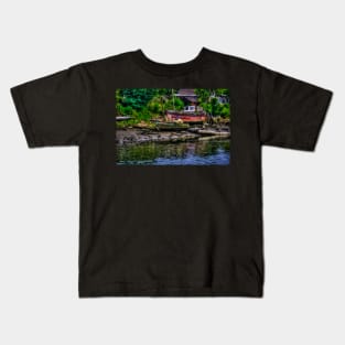 Two Boats On River Wear Mud Bank Kids T-Shirt
